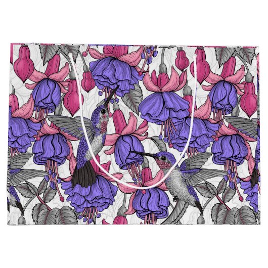 Vogeltuin in melroos en roze groot cadeauzakje (Achterkant)