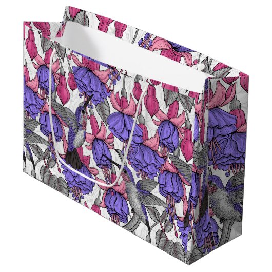 Vogeltuin in melroos en roze groot cadeauzakje (Voorkant Gekanteld)