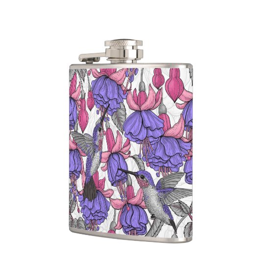 Vogeltuin in melroos en roze heupfles (Links)