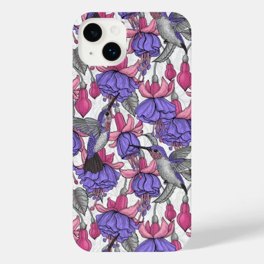 Vogeltuin in melroos en roze iPhone hoesje (Achterkant)