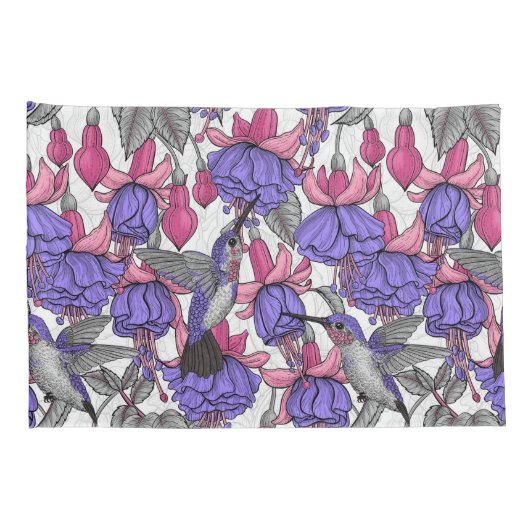 Vogeltuin in melroos en roze kussensloop (Achterkant-Rechts)