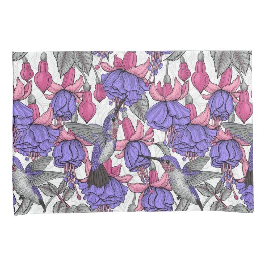 Vogeltuin in melroos en roze kussensloop (Voorkant-Rechts)