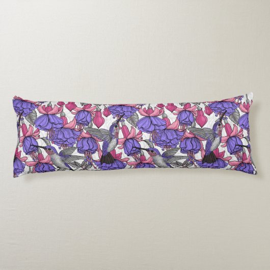 Vogeltuin in melroos en roze lichaamskussen (Achterkant)