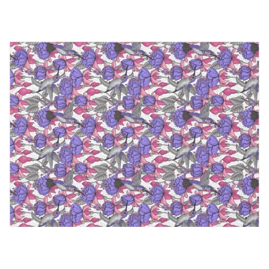 Vogeltuin in melroos en roze tafelkleed (Voorkant (Horizontaal))