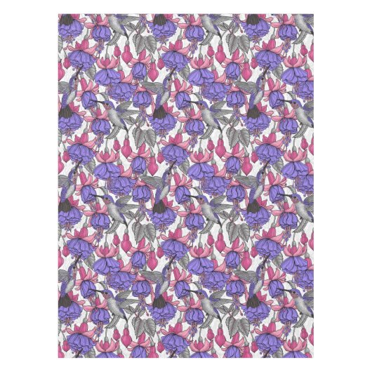 Vogeltuin in melroos en roze tafelkleed (Voorkant)