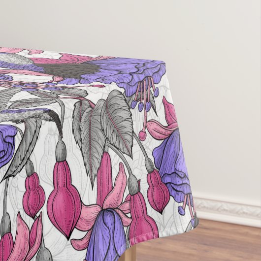 Vogeltuin in melroos en roze tafelkleed (Voorbeeld)