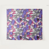 Vogeltuin in melroos en roze wandkleed (Voorkant (horizontaal))