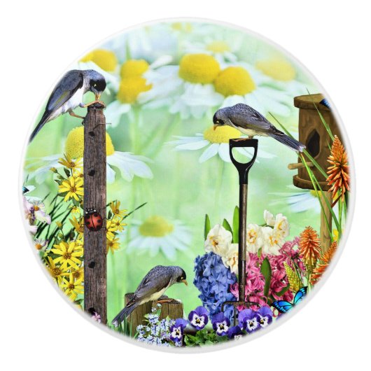 Vogeltuin Keramische Knop (Voorkant)