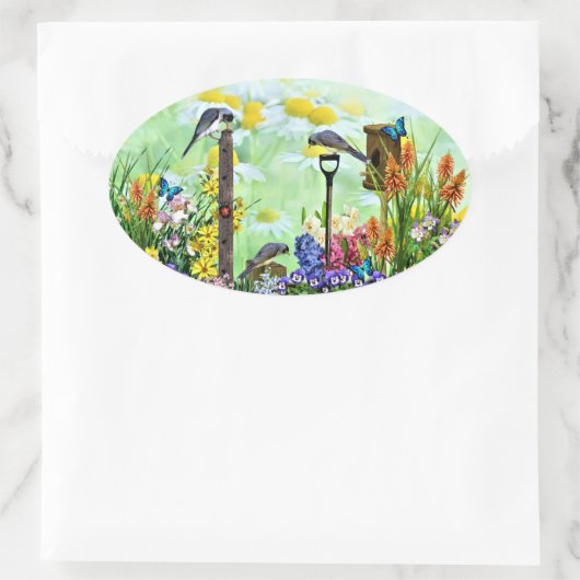 Vogeltuin Ovale Sticker (Tas)