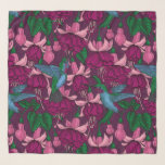 Vogeltuin Sjaal<br><div class="desc">Vector naadloos patroon met handgetekende fuchsia bloemen en kolibrie</div>