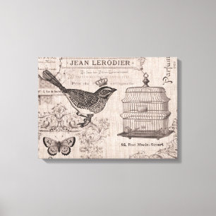 vogeluitgerekt canvas afdruk