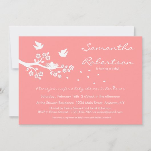 Vogeluitnodiging Baby shower Kaart (Voorkant)