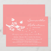 Vogeluitnodiging Baby shower Kaart (Voorkant / Achterkant)