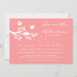 Vogeluitnodiging Baby shower Kaart