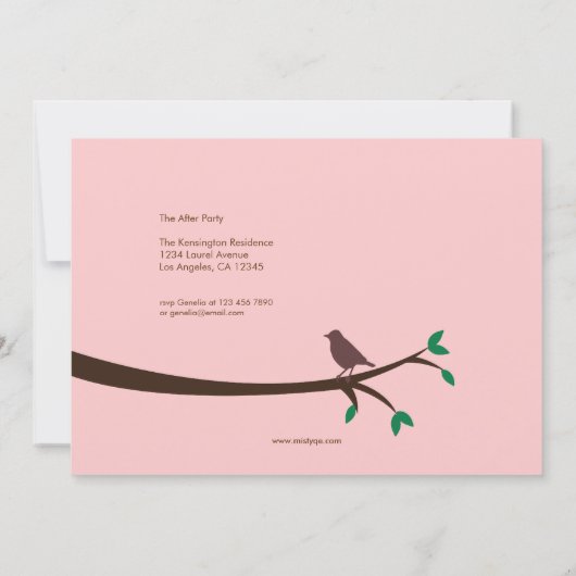 Vogeluitstappen Nest Foto Afstuderen Aankondiging (Achterkant)