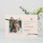 Vogeluitstappen Nest Foto Afstuderen Aankondiging (Staand voorkant)