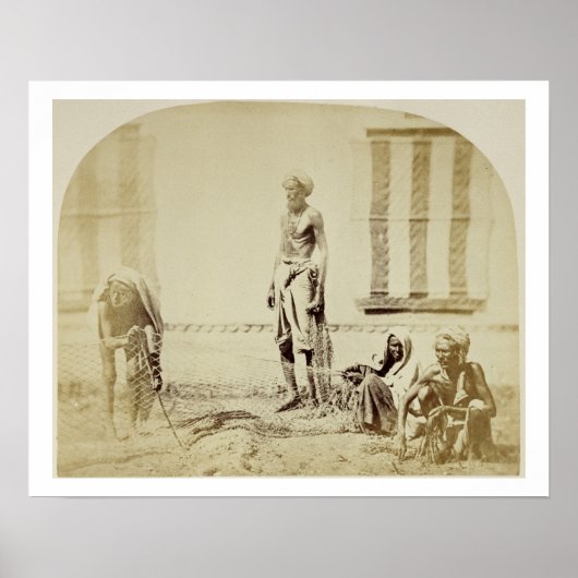 Vogelvangers, hindoe met lage kaste in Delhi, 19e  Poster (Voorkant)