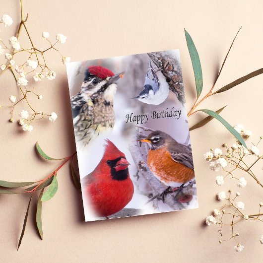 Vogelvariëteit Happy Birthday Kaart