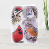 Vogelvariëteit Happy Birthday Kaart (Voorkant)