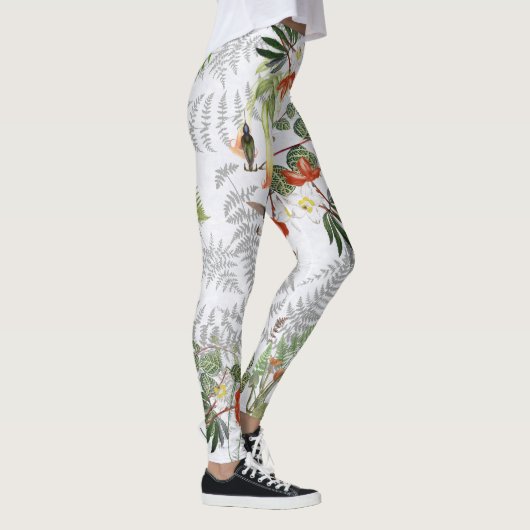Vogelveer Bloem Palm Frond Ferns Leggings (Rechts)