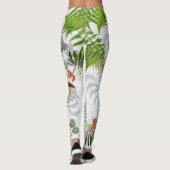 Vogelveer Bloem Palm Frond Ferns Leggings (Achterkant)