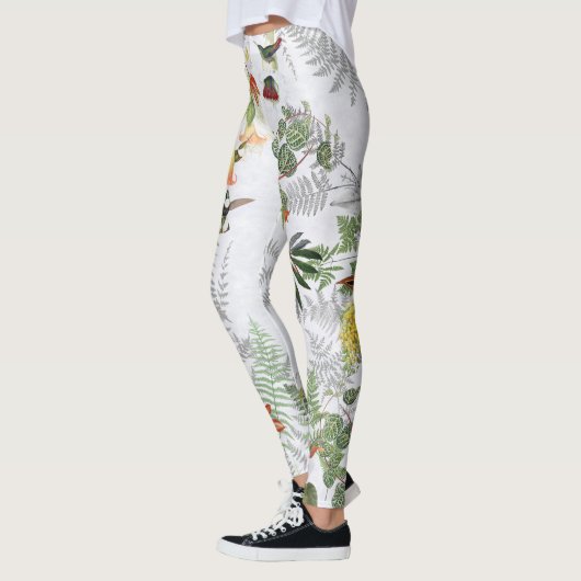 Vogelveer Bloem Palm Frond Ferns Leggings (Links)
