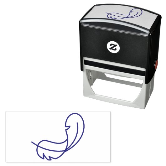 Vogelveer witte achtergrond zelfinktende stempel (In situ)