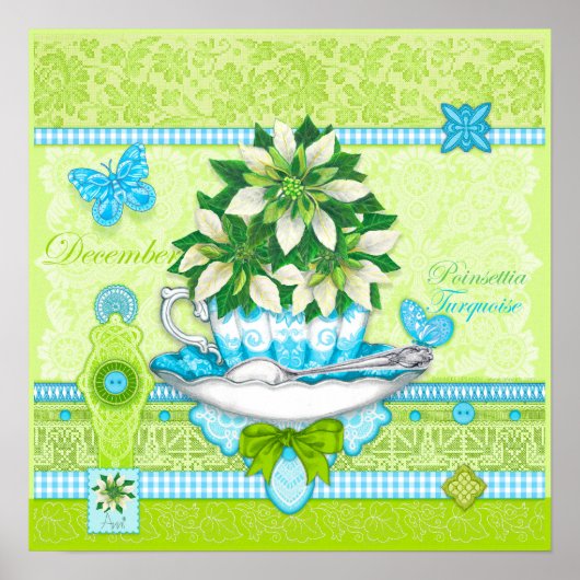 Vogelventilator en geem December Poster Teacup (Voorkant)