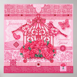 Vogelventilator en gem January Birdcage Poster