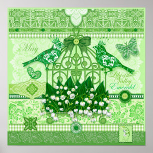 Vogelventilator en Gem May Birdcage Poster