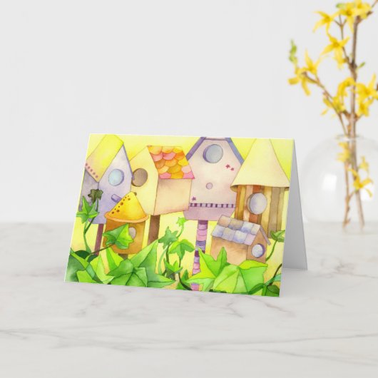 Vogelverblijven: Gefeliciteerd met nieuwe startpag Kaart (Gele Bloem)