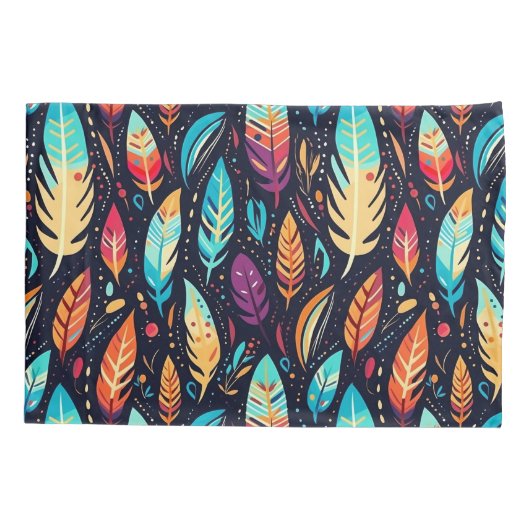 Vogelveren Kleurrijk Vrouwelijk Patroon Kussensloop (Achterkant-Links)