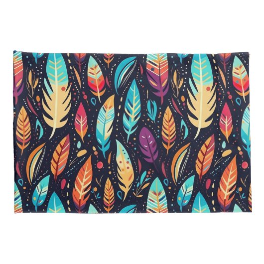 Vogelveren Kleurrijk Vrouwelijk Patroon Kussensloop (Achterkant-Rechts)