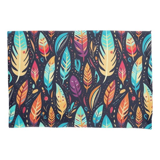 Vogelveren Kleurrijk Vrouwelijk Patroon Kussensloop (Voorkant-Links)