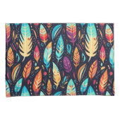 Vogelveren Kleurrijk Vrouwelijk Patroon Kussensloop (Voorkant-Rechts)