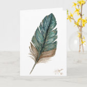 Vogelveren Wenskaart Kaart (Gele Bloem)