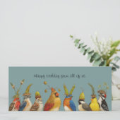 vogelverjaardagsgroet van de groepskaart kaart (Staand voorkant)