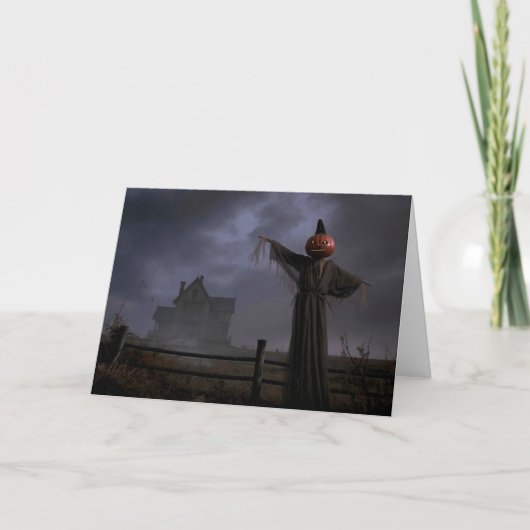 Vogelverschrikker bij het hek kaart (Voorkant)