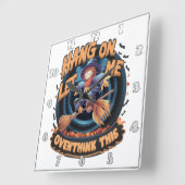 Vogelverschrikker die 's nachts op een bezem vlieg vierkante klok (Hoek)