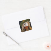 Vogelverschrikker en groen Pet Vierkante Sticker (Envelop)