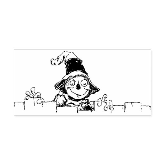 vogelverschrikker en hek illustratie art stempel (Afrduk)