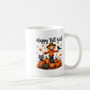 Vogelverschrikker Happy Fall Y'all Thanksgiving Ha Koffiemok