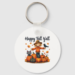 Vogelverschrikker Happy Fall Y'all Thanksgiving Ha Sleutelhanger