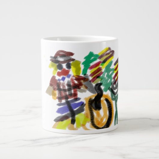 Vogelverschrikker herfst zoet grote koffiekop (Voorkant)