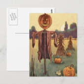 Vogelverschrikker Jack O Lantern Pompoen Briefkaart (Voorkant / Achterkant)