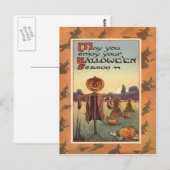 Vogelverschrikker Jack O Lantern Pompoen Briefkaart (Voorkant / Achterkant)