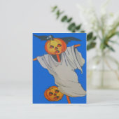 Vogelverschrikker Jack O' Lantern Pompoen Geest Briefkaart (Staand voorkant)
