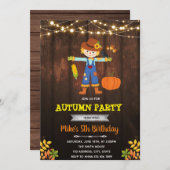 Vogelverschrikker jongs herfst thanksgiving herfst kaart (Voorkant / Achterkant)