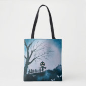 vogelverschrikker met Jack-O' Lantern Head Hallowe Tote Bag (Voorkant)