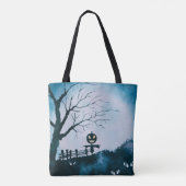 vogelverschrikker met Jack-O' Lantern Head Hallowe Tote Bag (Achterkant)